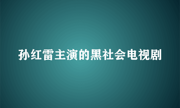 孙红雷主演的黑社会电视剧