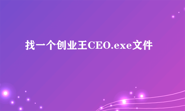 找一个创业王CEO.exe文件