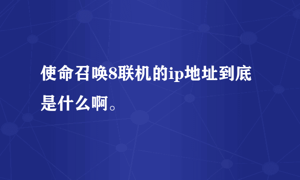 使命召唤8联机的ip地址到底是什么啊。