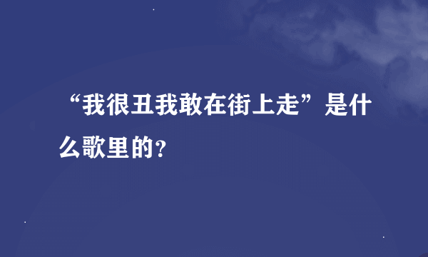 “我很丑我敢在街上走”是什么歌里的？