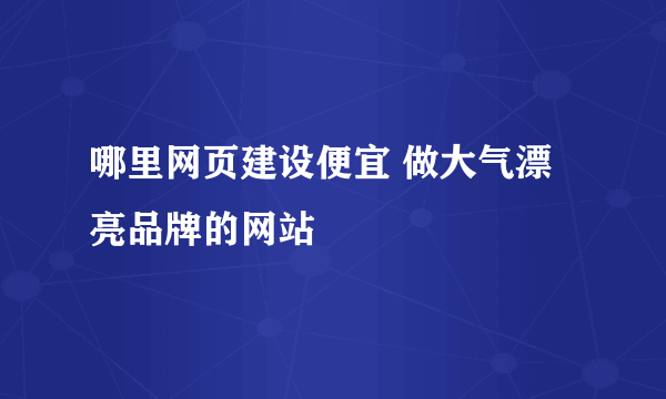 哪里网页建设便宜 做大气漂亮品牌的网站