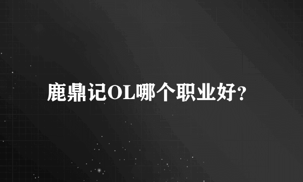 鹿鼎记OL哪个职业好？