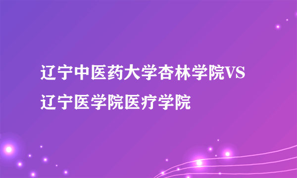 辽宁中医药大学杏林学院VS辽宁医学院医疗学院