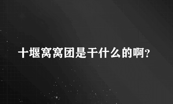 十堰窝窝团是干什么的啊？