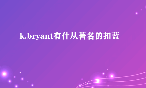 k.bryant有什从著名的扣蓝