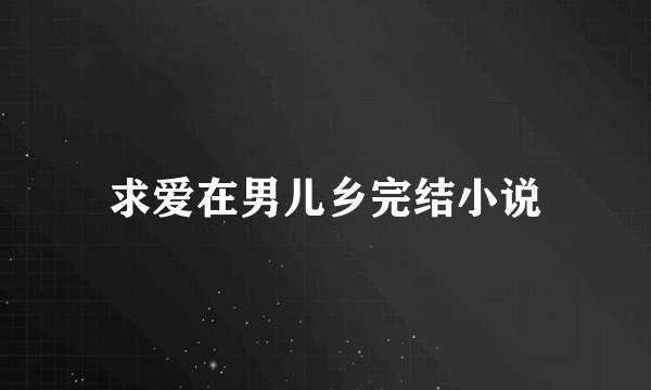 求爱在男儿乡完结小说