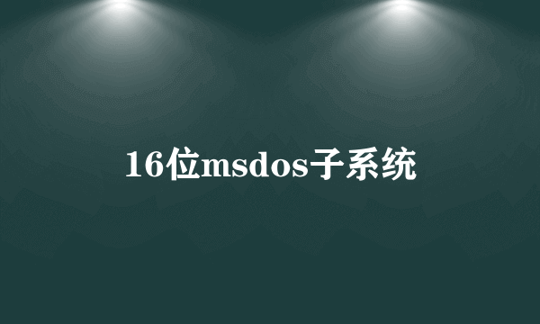 16位msdos子系统