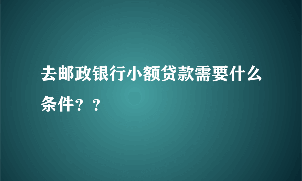 去邮政银行小额贷款需要什么条件？？