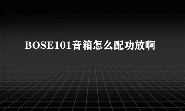 BOSE101音箱怎么配功放啊