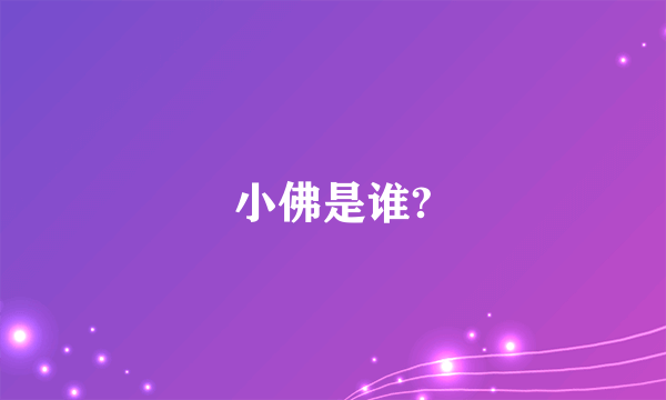 小佛是谁?