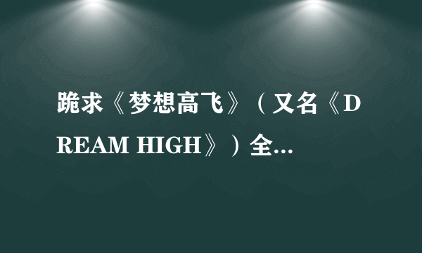 跪求《梦想高飞》（又名《DREAM HIGH》）全部高清打包下载