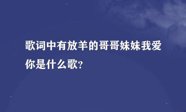 歌词中有放羊的哥哥妹妹我爱你是什么歌？