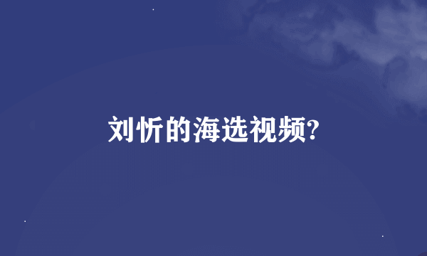 刘忻的海选视频?