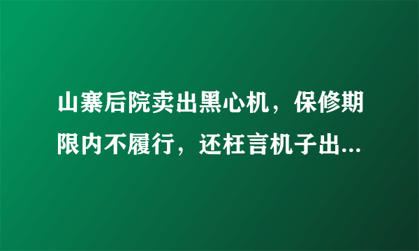 山寨后院卖出黑心机，保修期限内不履行，还枉言机子出现不可维修的人为故障，说刚买的机子已经报废。