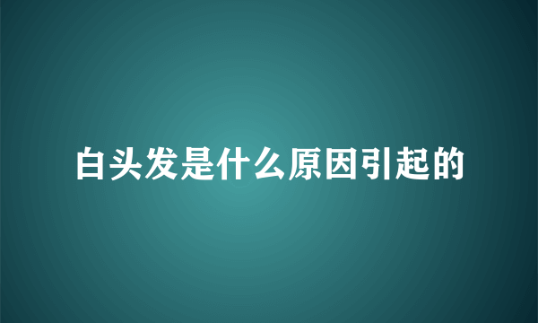 白头发是什么原因引起的