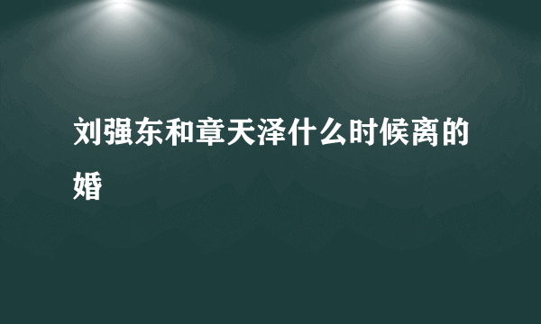 刘强东和章天泽什么时候离的婚