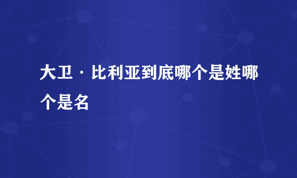 大卫·比利亚到底哪个是姓哪个是名