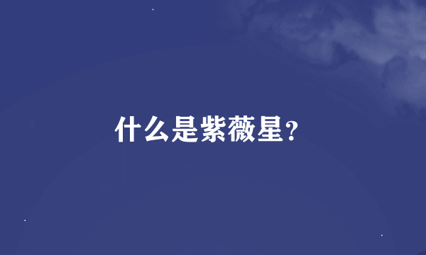 什么是紫薇星？