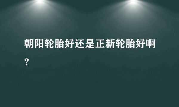 朝阳轮胎好还是正新轮胎好啊？