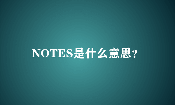 NOTES是什么意思？