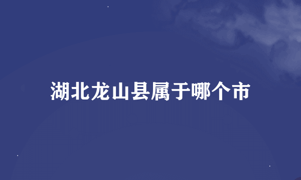 湖北龙山县属于哪个市