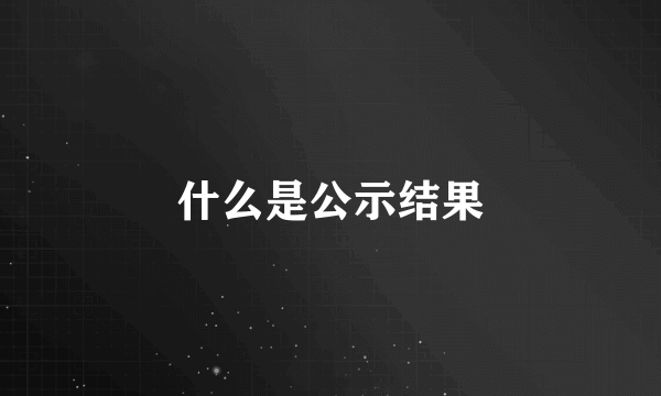 什么是公示结果