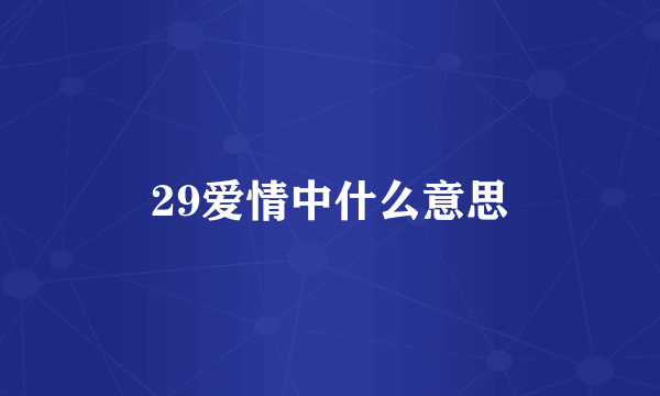 29爱情中什么意思