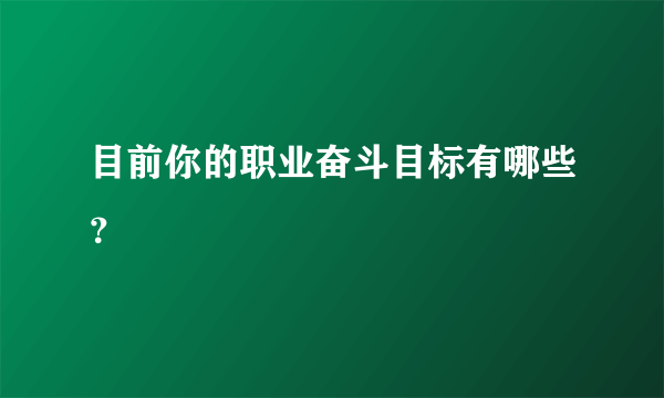 目前你的职业奋斗目标有哪些？