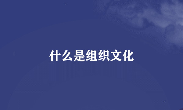 什么是组织文化