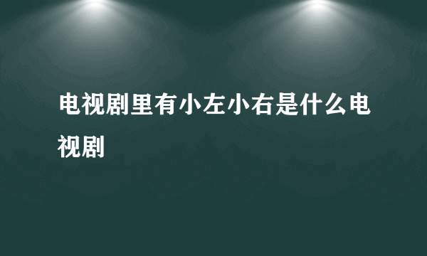 电视剧里有小左小右是什么电视剧