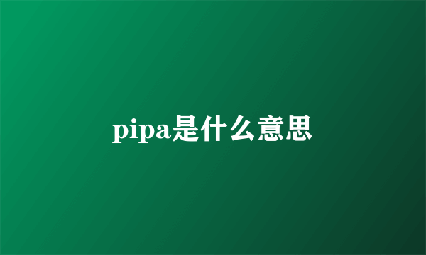 pipa是什么意思