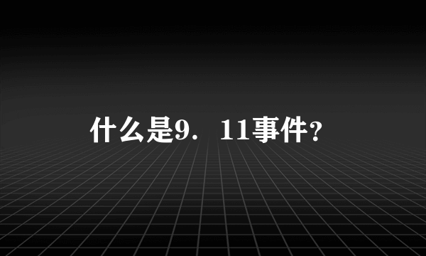 什么是9．11事件？