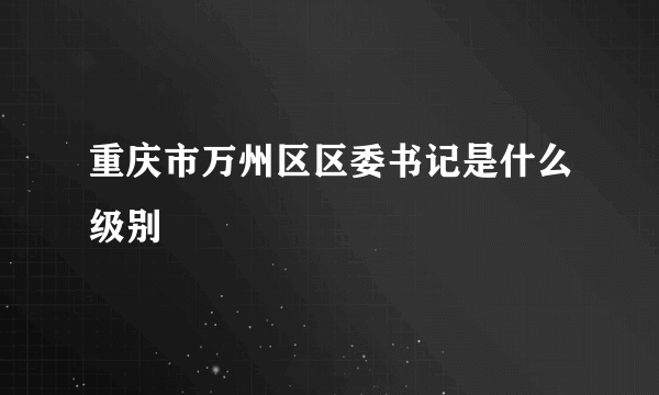 重庆市万州区区委书记是什么级别