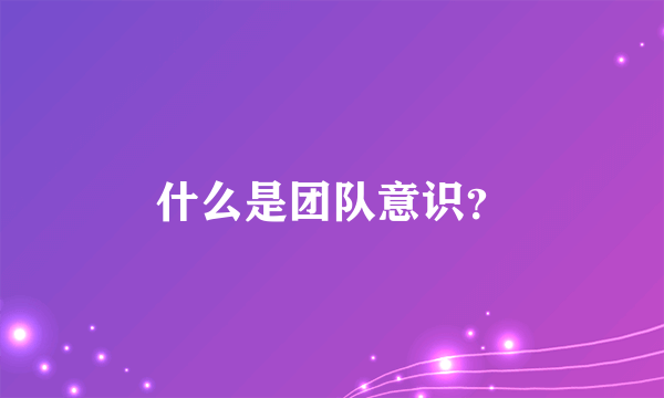 什么是团队意识？