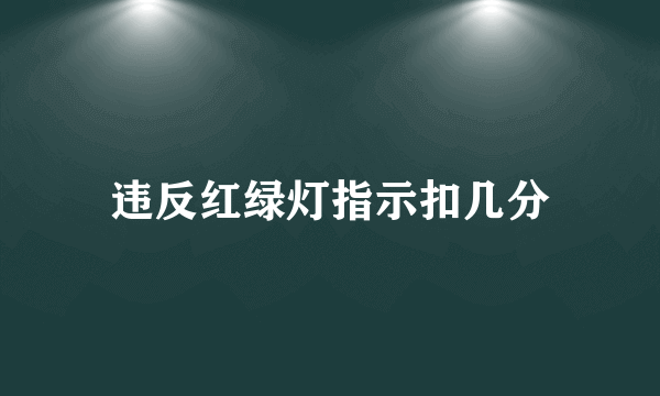 违反红绿灯指示扣几分