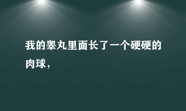 我的睾丸里面长了一个硬硬的肉球，