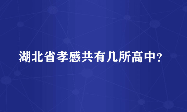 湖北省孝感共有几所高中？