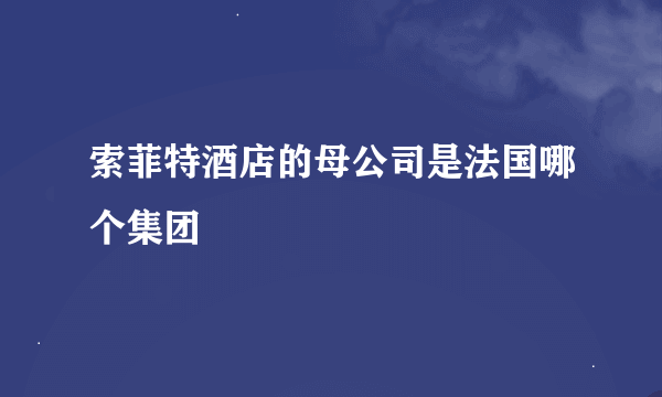 索菲特酒店的母公司是法国哪个集团