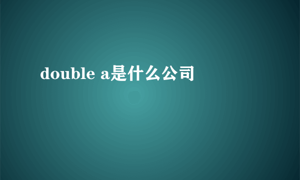 double a是什么公司