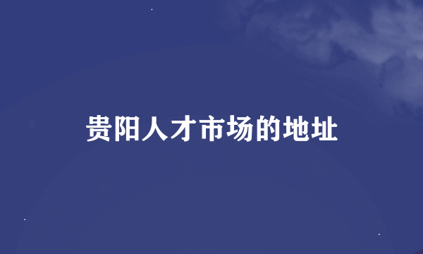 贵阳人才市场的地址