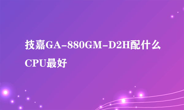 技嘉GA-880GM-D2H配什么CPU最好