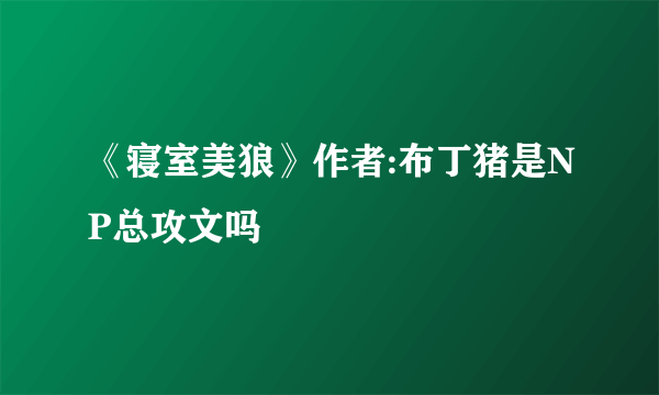 《寝室美狼》作者:布丁猪是NP总攻文吗