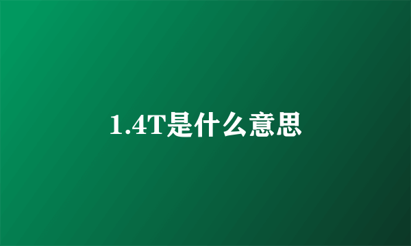 1.4T是什么意思