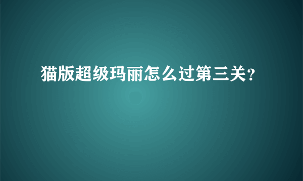 猫版超级玛丽怎么过第三关？