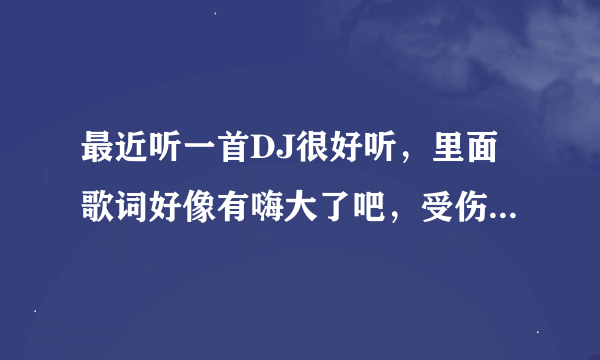 最近听一首DJ很好听，里面歌词好像有嗨大了吧，受伤了吧，有谁知道这首歌的歌名啊