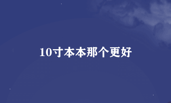 10寸本本那个更好