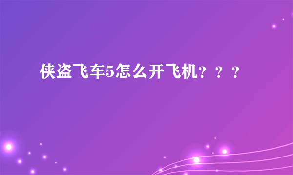 侠盗飞车5怎么开飞机？？？