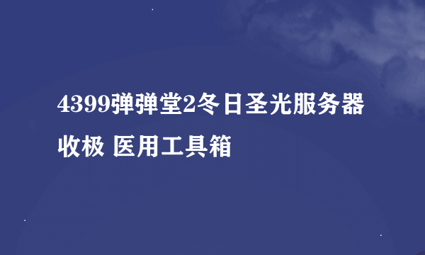 4399弹弹堂2冬日圣光服务器收极 医用工具箱