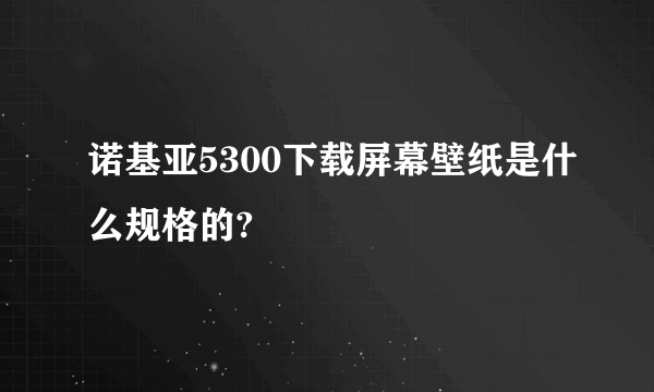 诺基亚5300下载屏幕壁纸是什么规格的?