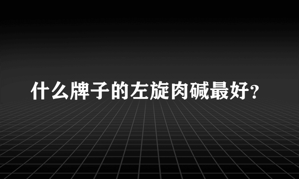 什么牌子的左旋肉碱最好？